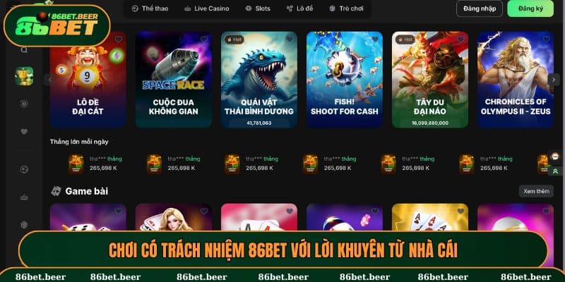 Bí kíp để chơi có trách nhiệm 86BET
