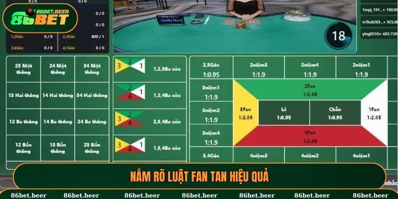 Nắm rõ luật Fan Tan hiệu quả